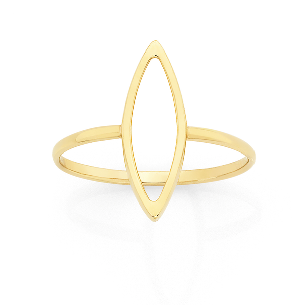 9ct Gold Open Marquise Ring