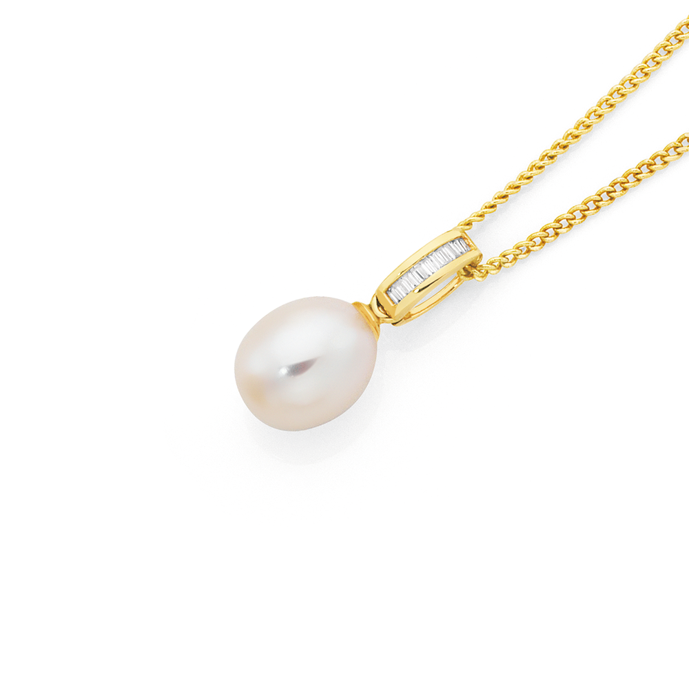 9ct Gold Freshwater Pearl Necklace - 18in - J9517 | Chapelle Jewellers