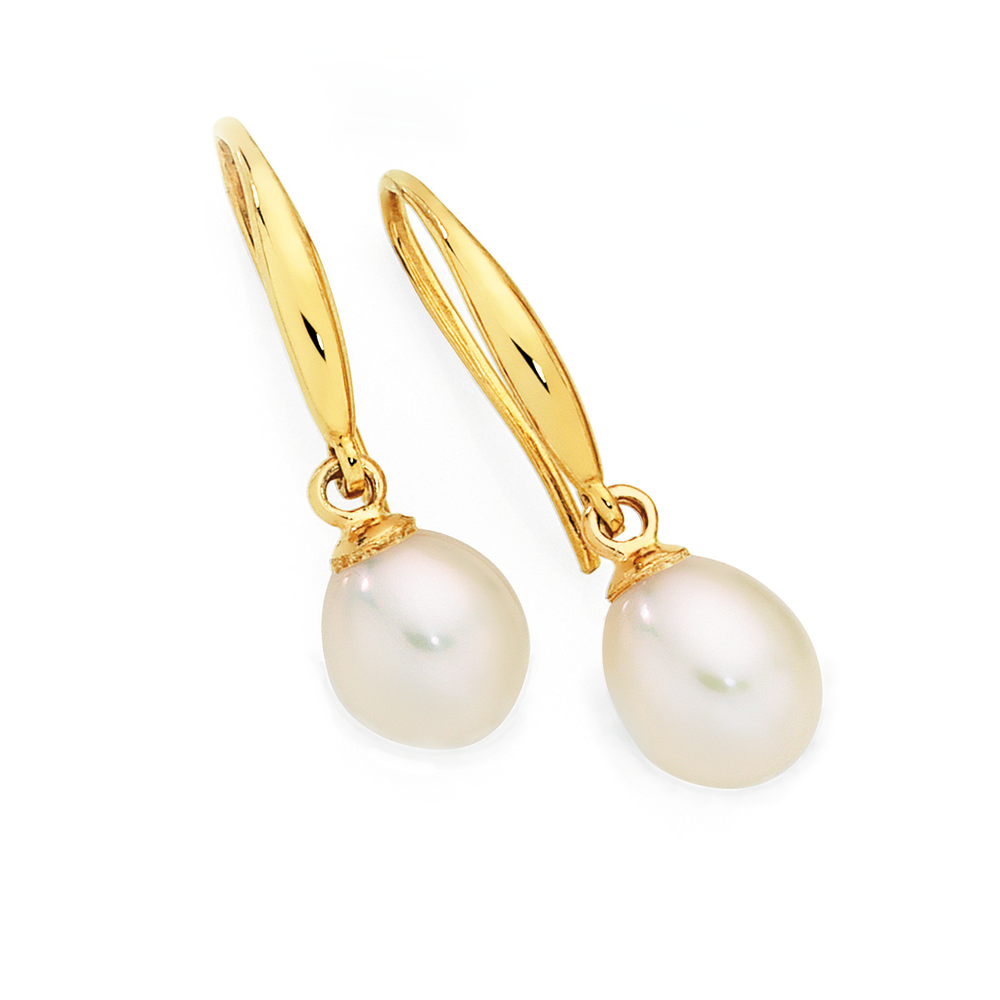 Pearl Earrings | Shop 72+ 18K Yellow Gold Earrings Online | Gehna