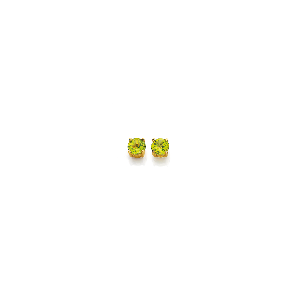 9ct Gold Peridot 5mm Stud Earrings in Green Goldmark (AU)