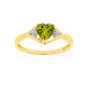 9ct Gold Peridot & Diamond Heart Ring