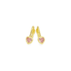 9ct Gold Pink CZ Heart Earrings