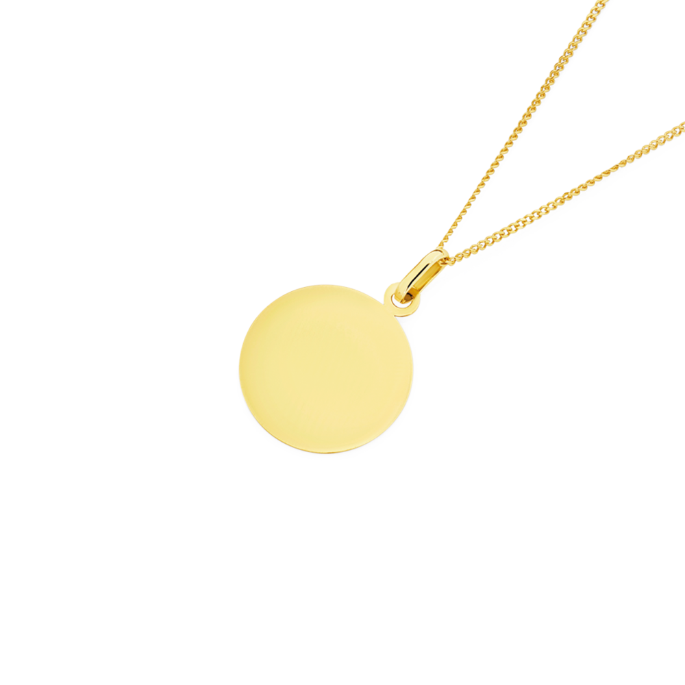 14K Solid Gold Engraved Disc Necklace – Be Monogrammed