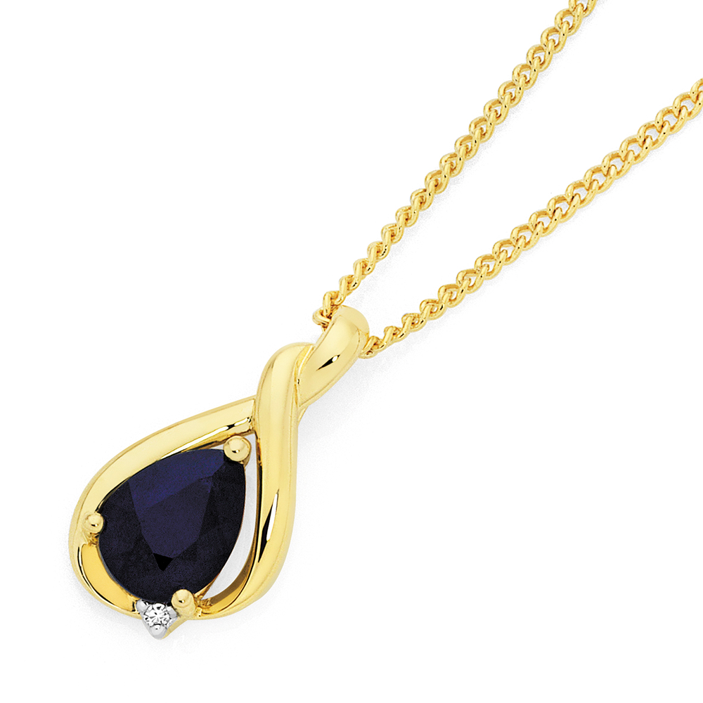 Black cheap sapphire pendant