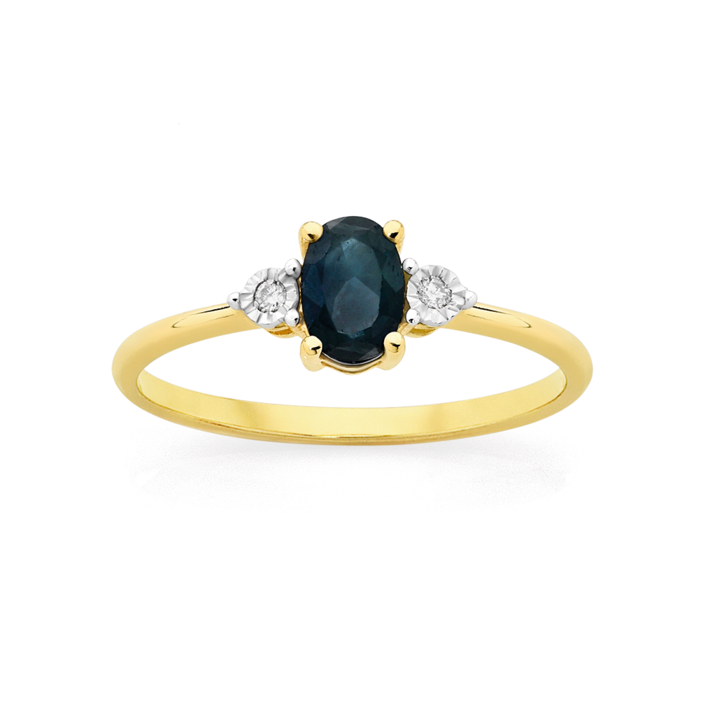 Black sapphire clearance diamond ring