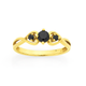9ct Gold Sapphire Trilogy Heart Ring