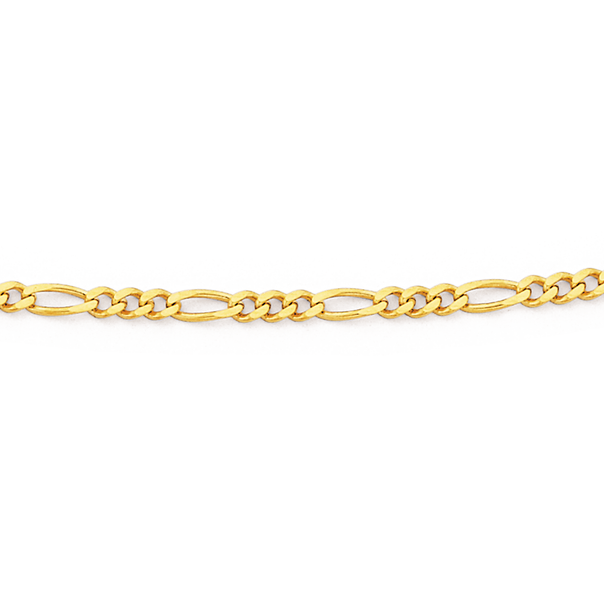 9ct Gold Solid 45cm 3+1 Figaro Chain