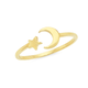 9ct Gold Star & Moon Dress Ring