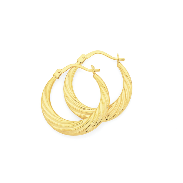 9ct Gold Tight Twist Creole Earrings