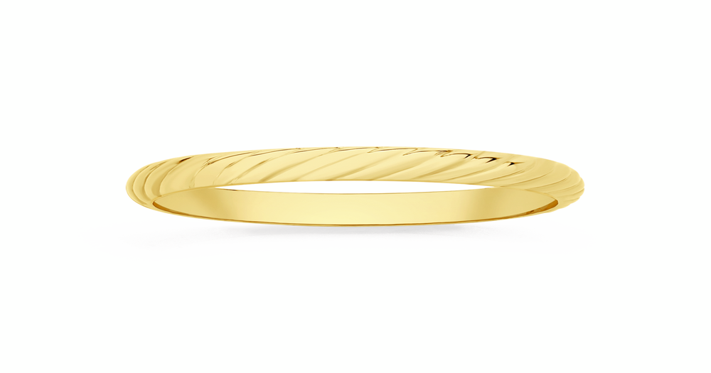 9ct Gold Twist Half Round Stacker Ring | Goldmark (AU)
