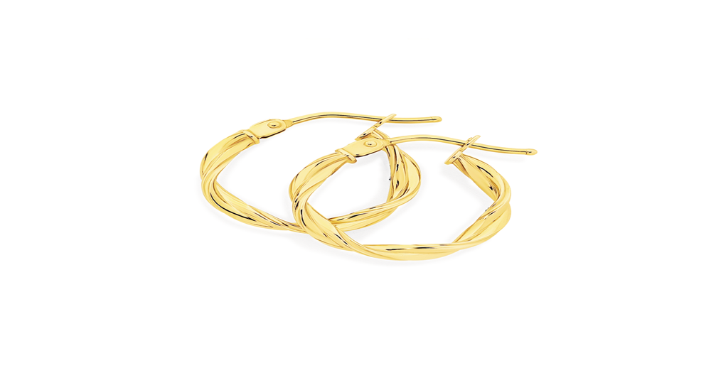9ct Gold Twist Hoop Earrings Goldmark (AU)