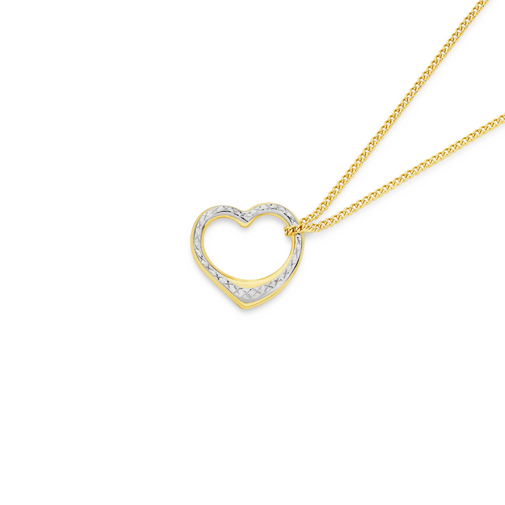 9ct gold heart floating heart pendant necklace