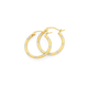 9ct Gold Two Tone 2x16mm Striped Hoop Earrings