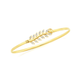 9ct Gold Two Tone 60mm Hollow Leaf Oval Bangle