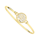 9ct Gold Two Tone 60mm Hollow Tree Of Life Oval Bangle