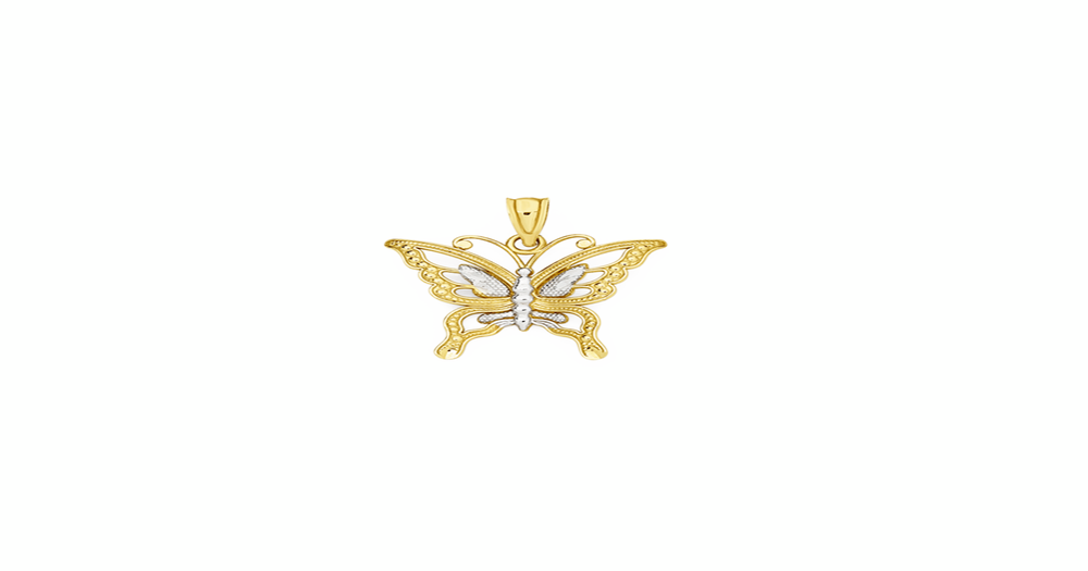 9ct Gold Two Tone Butterfly Pendant Goldmark (AU)