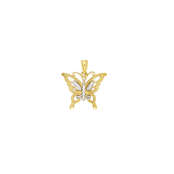 9ct Gold Two Tone Butterfly Pendant