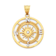 9ct Gold Two Tone Compass Circle Pendant