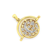 9ct Gold Two Tone Crescent Moon & Stars Spinner Disc Pendant