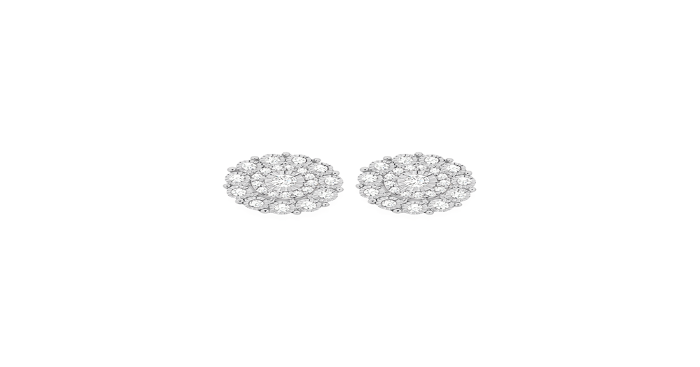 9ct Gold Two Tone Diamond Cluster Stud Earrings | Goldmark (AU)