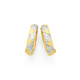 9ct Gold Two Tone Diamond-cut Huggie Earrings