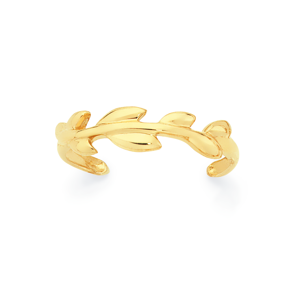 9ct Gold Vine Leaves Toe Ring Goldmark AU