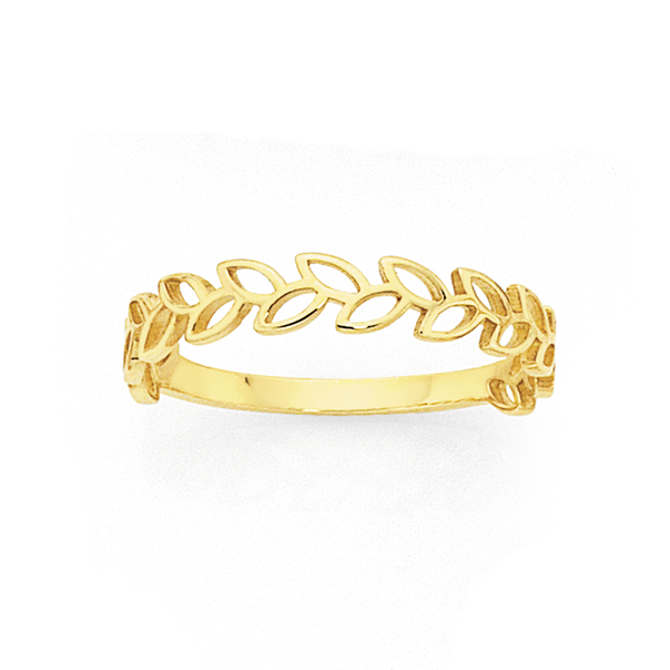 9ct Gold Wreath Stacker Ring
