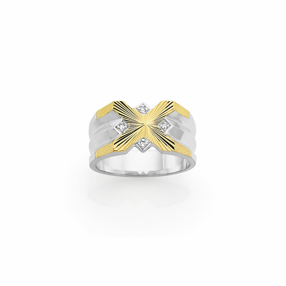 9ct Gold Prouds Diamond Rings Silver Ring Mens Gold Rings Prouds