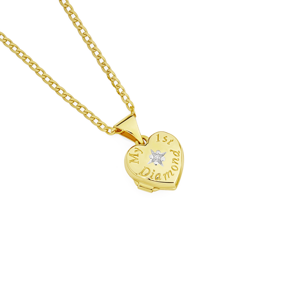 9ct my First Diamond Heart Locket Goldmark AU