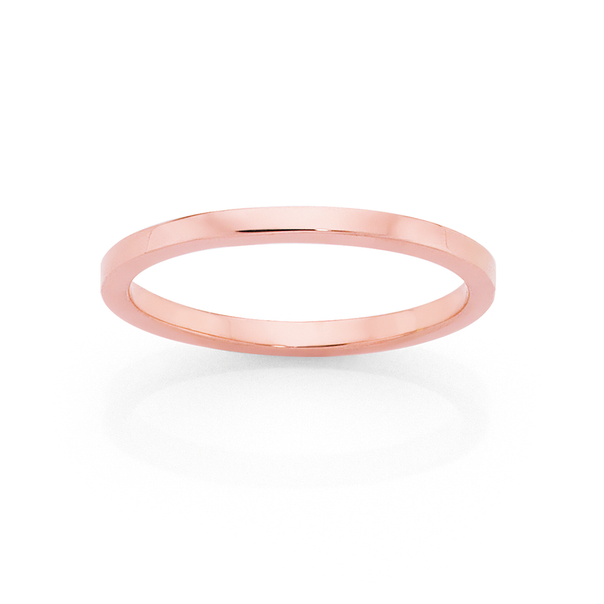 9ct Rose Gold 1.5mm Hollow Stacker Ring