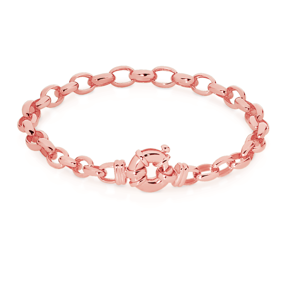 Solid rose gold belcher necklace deals