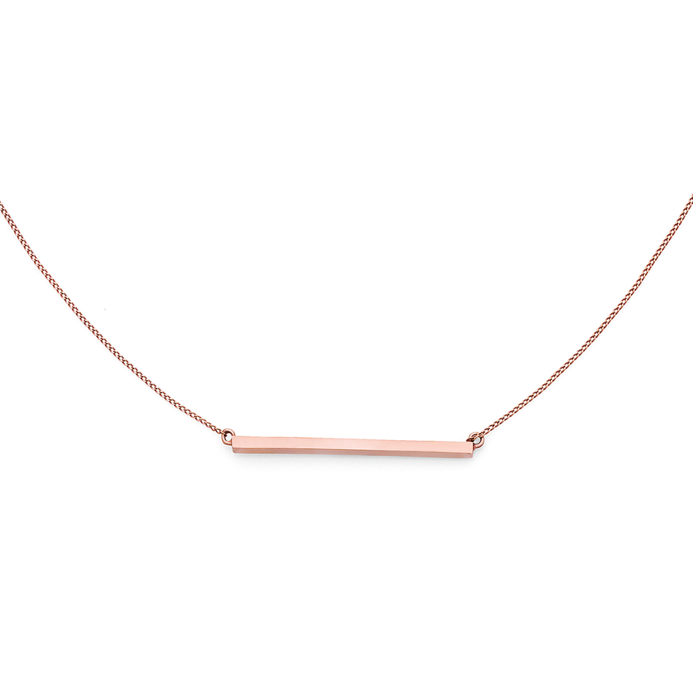 9ct Rose Gold 45cm Bar Necklet 