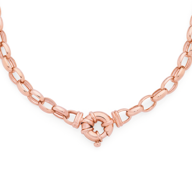 Rose gold belcher necklace Clearance