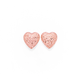 9ct Rose Gold 8mm Diamond-cut Heart Earrings