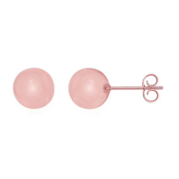9ct Rose Gold 8mm Polished Ball Stud Earrings