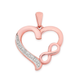 9ct Rose Gold Diamond Infinity Heart Pendant