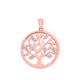 9ct Rose Gold Diamond Tree of Life in a Circle Pendant