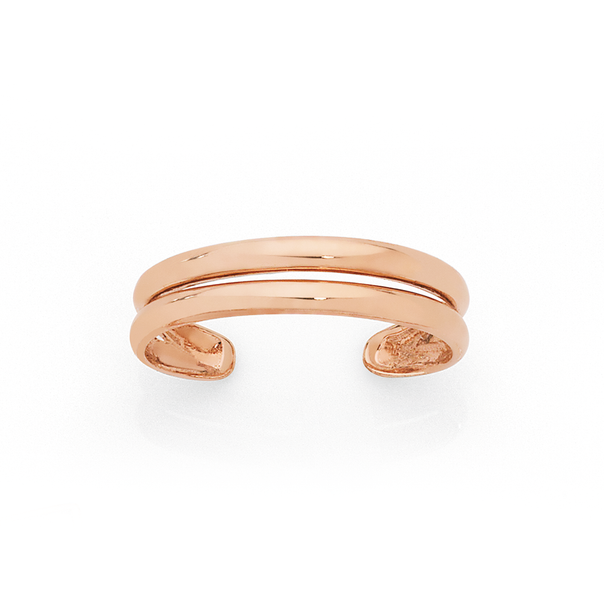 9ct Rose Gold Double Band Toe Ring