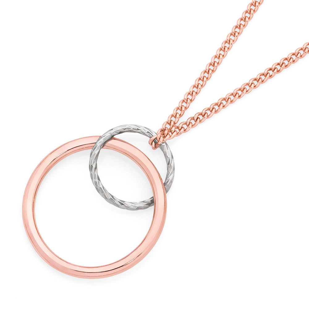 Wholesale Handmade Rose Gold Two Intertwined Circle Necklace Sosie Designs