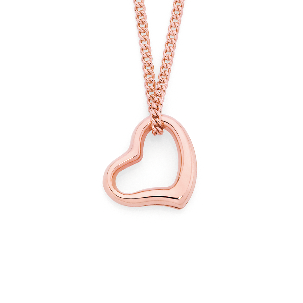 Heart with store rose necklace