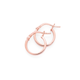 9ct Rose Gold on Silver 2.5x10mm Square Tube Hoop Earrings