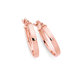 9ct Rose Gold on Silver 2.5x15mm Square Tube Hoop Earrings