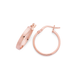 9ct Rose Gold on Silver 2.5x15mm Square Tube Hoop Earrings