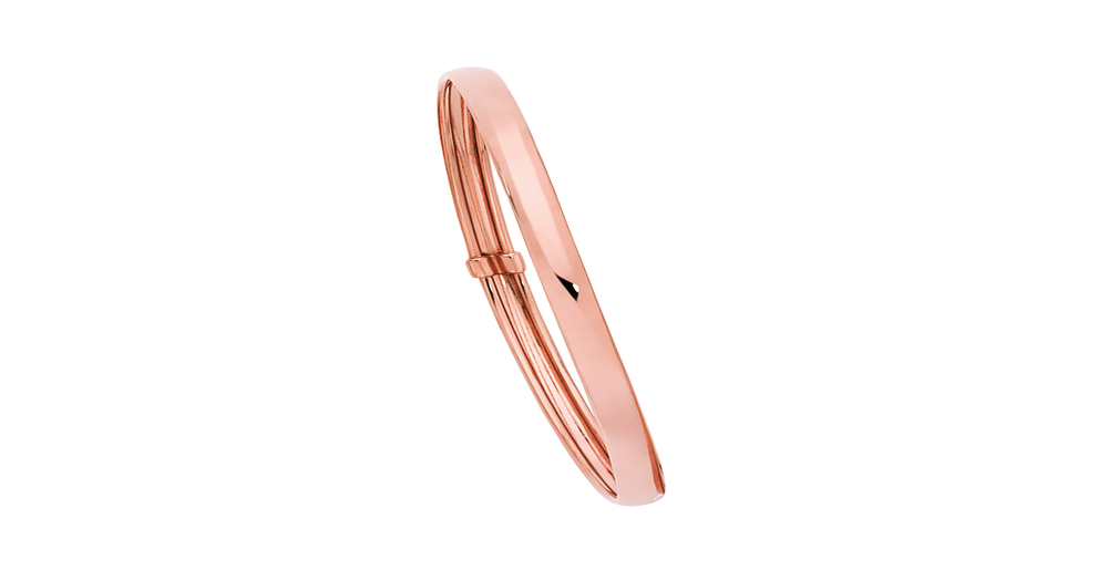 9ct Rose Gold On Silver 65mm Bangle Goldmark (AU)
