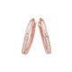 9ct Rose Gold on Silver Cubic Zirconia Oval Hoop Earrings