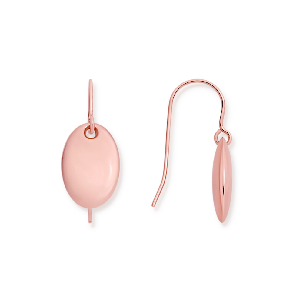 9ct Rose Gold Oval Drop Earrings Goldmark AU