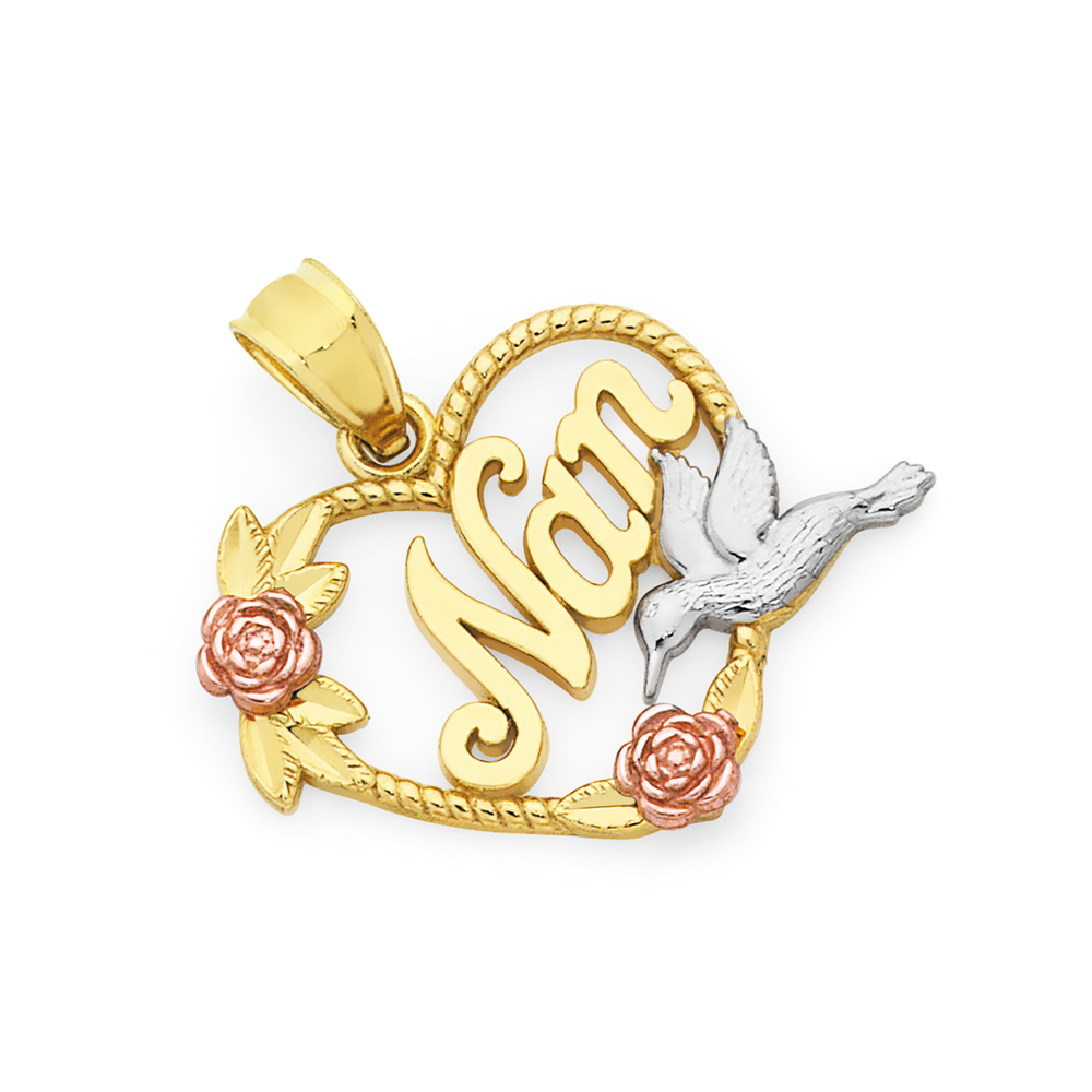 9ct Tri Tone 'Nan' Heart Pendant 