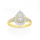 9ct Two Tone Gold Diamond Pear Cluster Ring