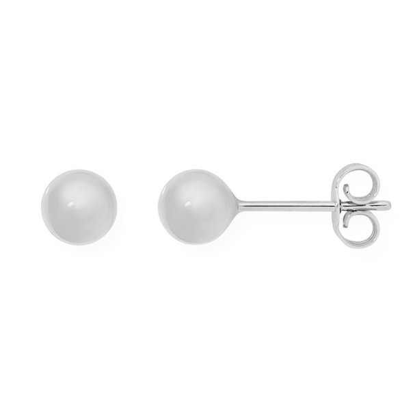 9ct White Gold 5mm Polished Ball Stud Earrings