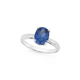 9ct White Gold Created Ceylon Sapphire Solitaire Ring